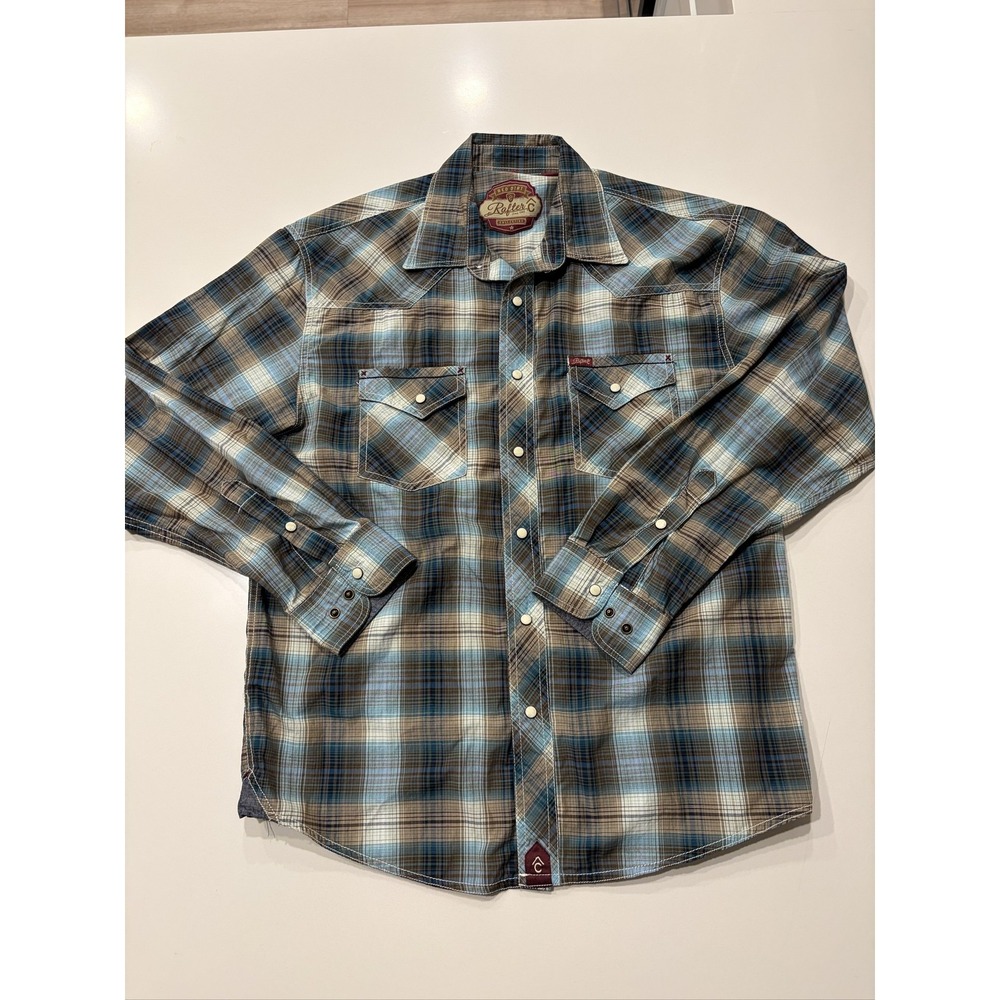 Rafter C Red Dirt Collection Mens L Western Plaid Snap Shirt RD2100711